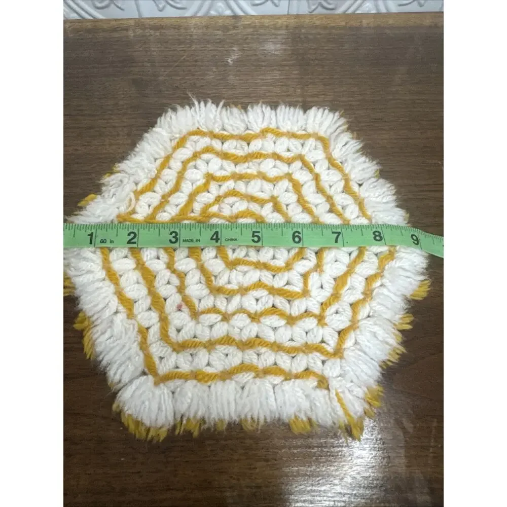 VTG 70’s Crocheted Reversible Hot Pad Trivet